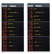 Panneaux d'affichage lectroniques latraux 2x12 joueurs (n joueur + fautes) approuv par la FIBA